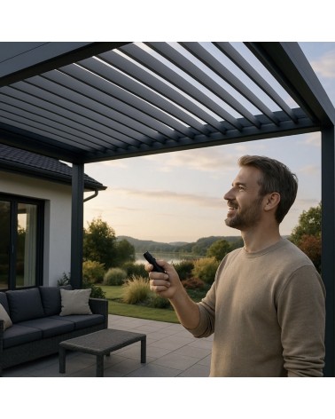 Pergola Elite 8x3m en aluminium premium + lames motorisées