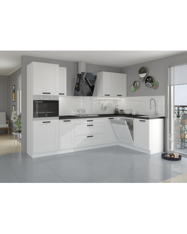 Conjunto muebles de cocina de esquina LUNA blanco 285x170 cm