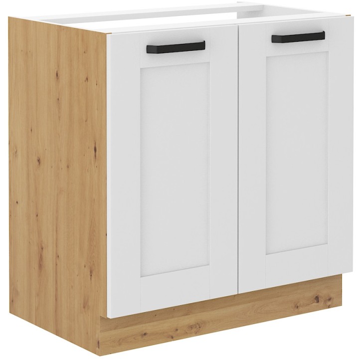 Mobili da cucina ad angolo LUNA bianco e rovere 210x350 cm