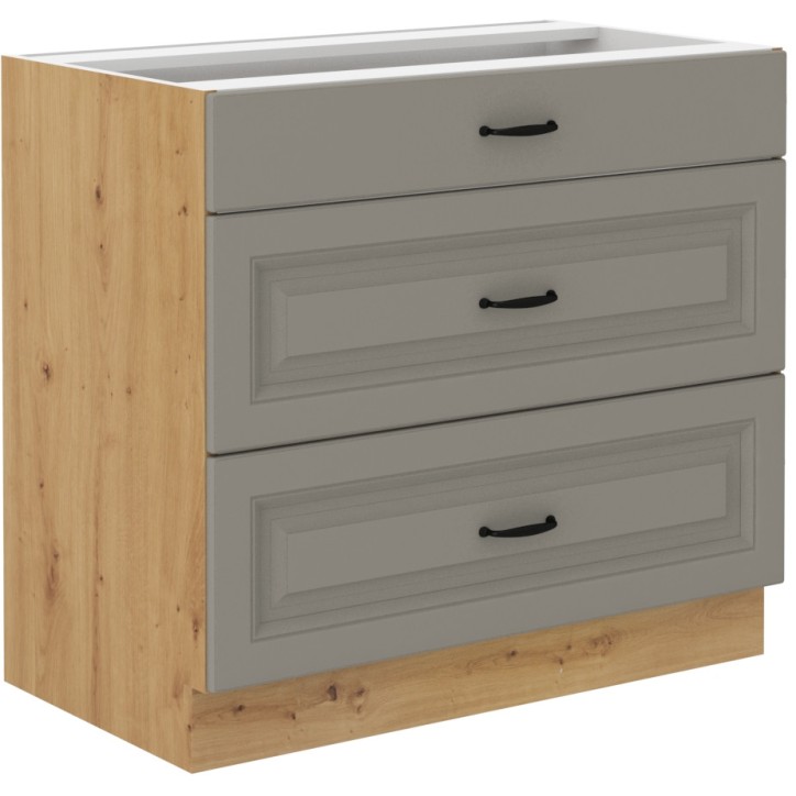 Conjunto muebles de cocina de esquina STILO gris /roble 210x350 cm