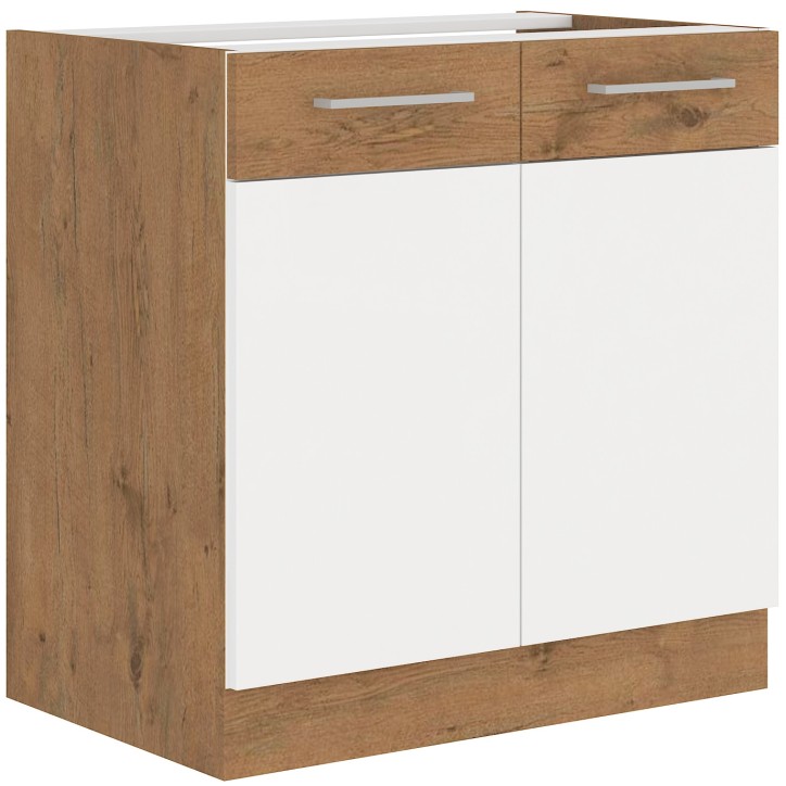 Ensemble cuisine VIGO Chêne lancelot/blanc brillant 240 cm