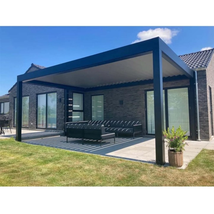 Pergola Jane 4x4m en aluminium adossée Pergola Jane 4x4m en aluminium adossée