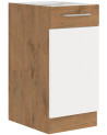 Conjunto muebles de cocina de esquina VIGO roble/blanco brillante 210x350 cm