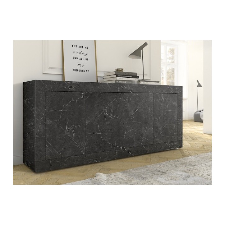 Buffet BASIC marbre gris anthracite 207 cm