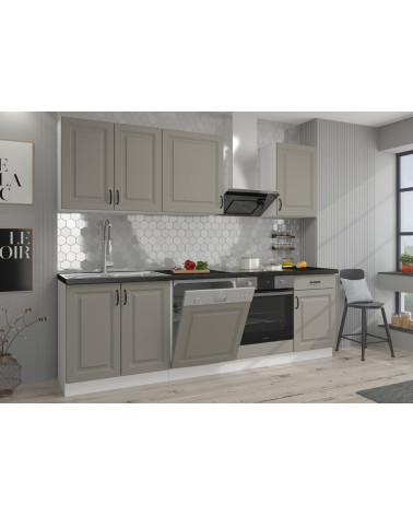 Ensemble cuisine STILO gris argile/blanc 250 cm