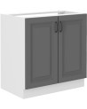 Ensemble cuisine en L STILO gris poussière/blanc 470 cm