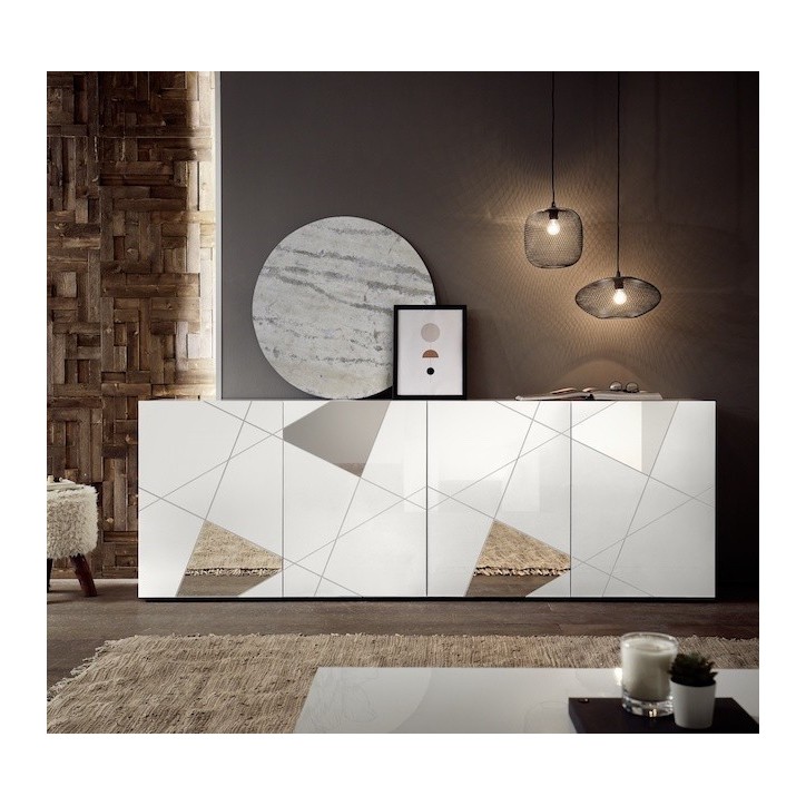 Buffet VITTORIA blanc laqué 241 cm