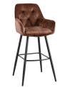 Tabouret de bar MILANO 75 cm en velours marron