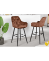 Tabouret de bar MILANO 75 cm en velours marron